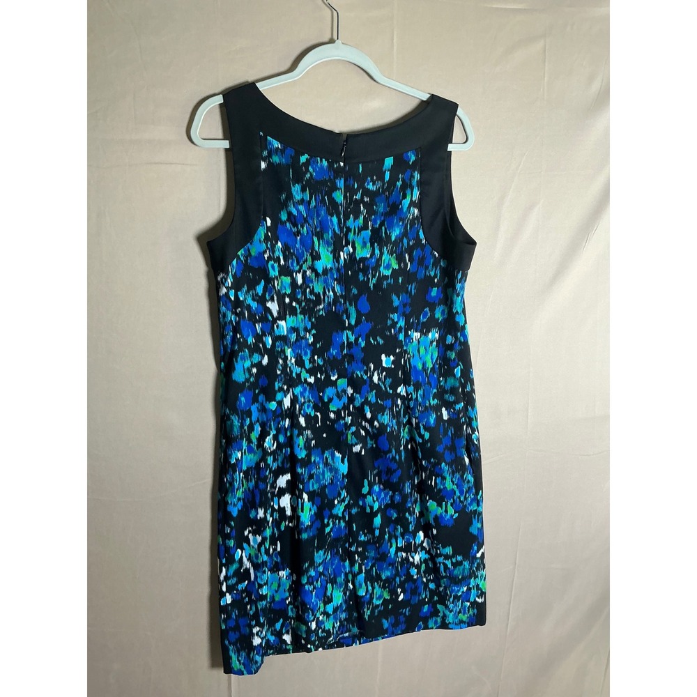 AB Studio Womens Size 12‎ Abstract Blue Green Ikat Print Sleeveless Shift Dress - Picture 6 of 11